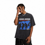LAWLESSROW Michael Jackson Blue Panel Silhouette Vintage Tee