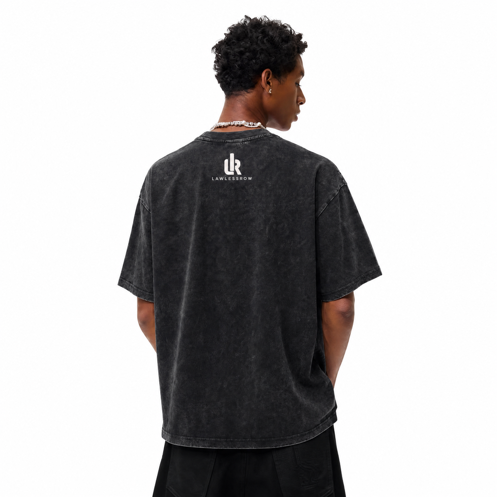 2026 World Cup Mascot Washed Black Oversized T-Shirt | Retro Soccer Fan Tee