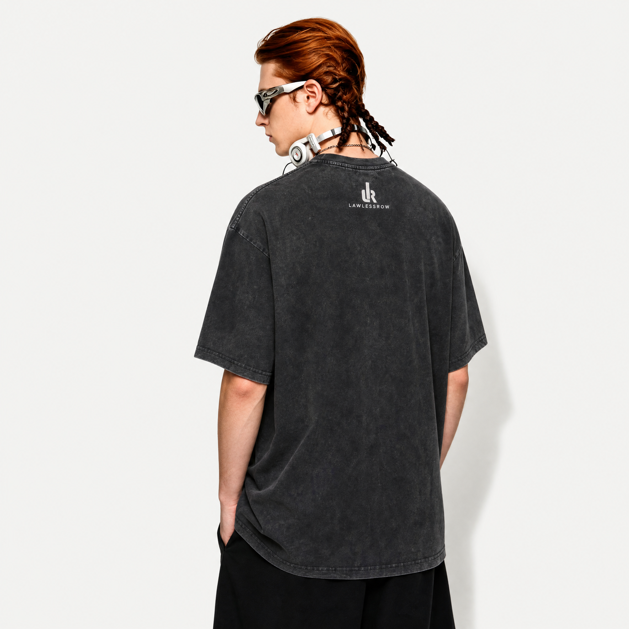 Lawless Row “Skate Jam” Graveyard Skate Washed T-Shirt | Retro Horror Oversized Streetwear Tee