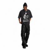 LAWLSSROW Michael Jackson Thriller Washed Black Oversized T-Shirt
