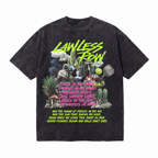 Pickleball Summer Vibes Collage Washed T-Shirt | Desert Court “No Rules” Oversized Tee