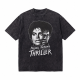 LAWLSSROW Michael Jackson Thriller Washed Black Oversized T-Shirt