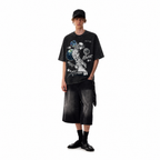 Steel Ball Run Johnny Joestar Washed Black Oversized T-Shirt | JoJo’s Bizarre Adventure Anime Tee