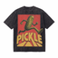 Retro Running Pickle Washed Black Oversized T-Shirt | Funny Pickleball Fan Tee