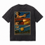 Aim Bang Net Pickleball Comic Washed Black Oversized T-Shirt | Retro Pop Art Tee