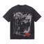 Start Again Skateboard Silhouette Washed Black Oversized T-Shirt | Streetwear Grunge Tee