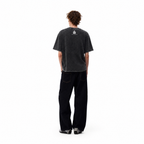 New York Skateboard Skeleton Washed Black Oversized T-Shirt | Streetwear Grunge Tee