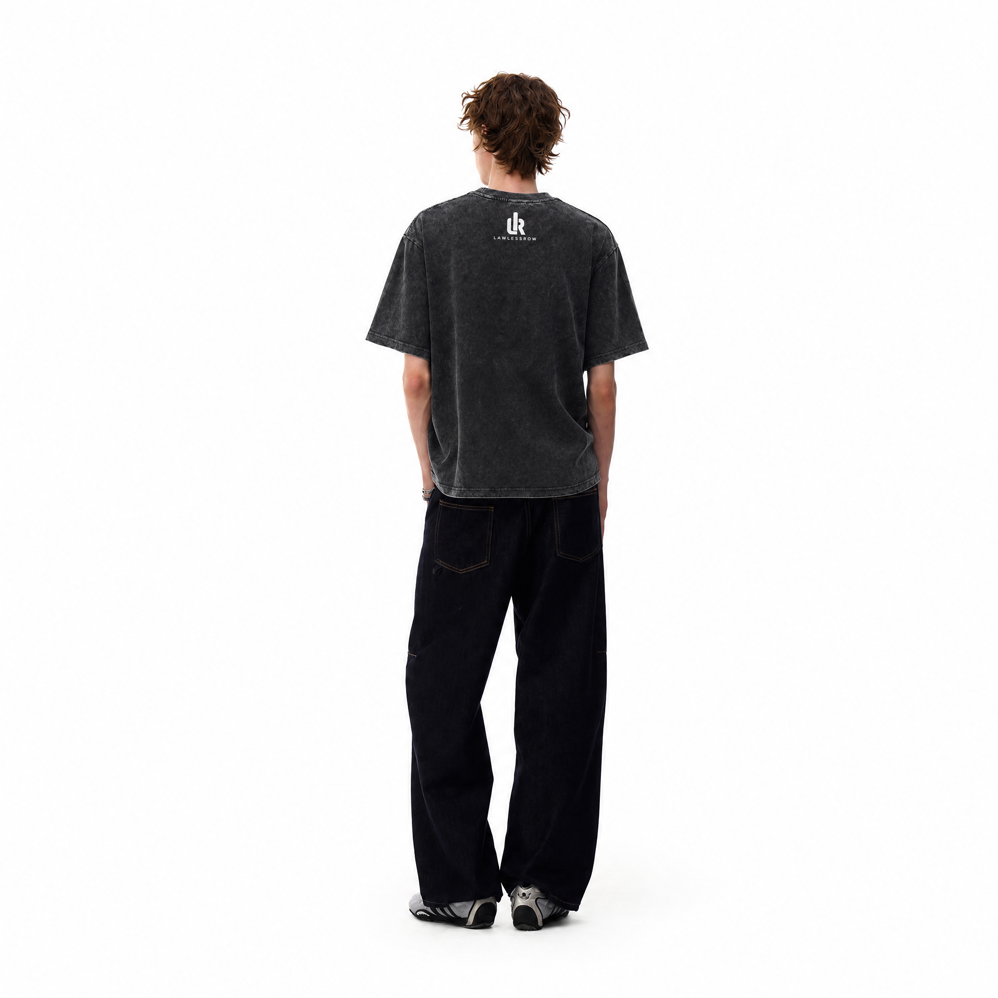 New York Skateboard Skeleton Washed Black Oversized T-Shirt | Streetwear Grunge Tee