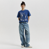 LAWLESSROW Cool Dobermans Star Vintage Acid Wash Tee