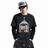 LAWLESSROW kanye west DONDA House Black Acid Wash Tee