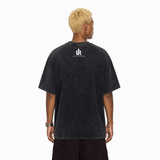 Vintage Acid Wash Burn But Awake Psychedelic Nerve Skeleton Fire Graphic Oversized Metal Street T-Shirt