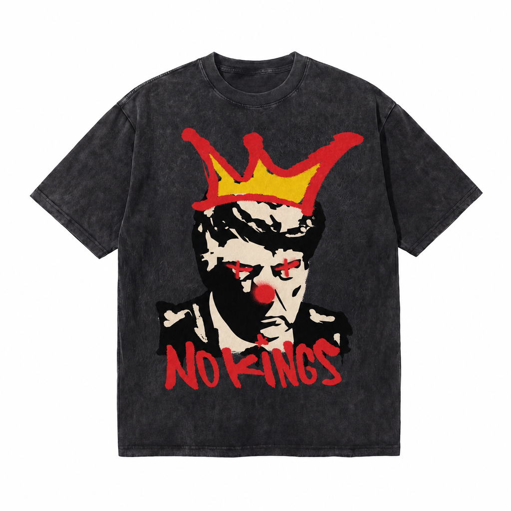 LAWLESSROW No Kings Clown Portrait Vintage Tee