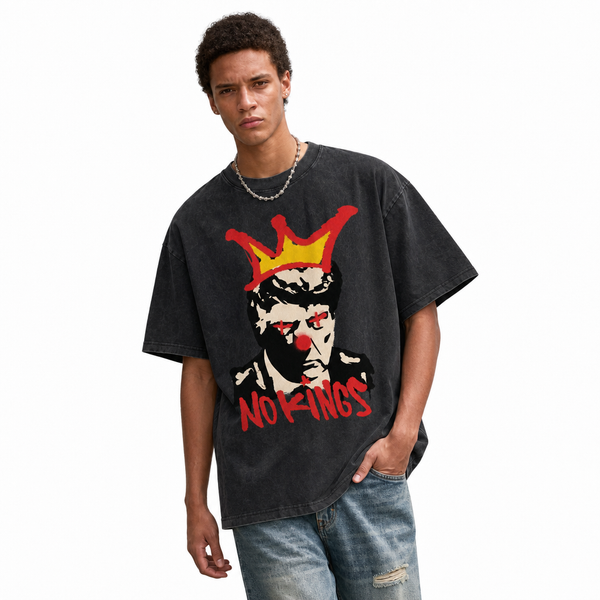 LAWLESSROW No Kings Clown Portrait Vintage Tee - hover