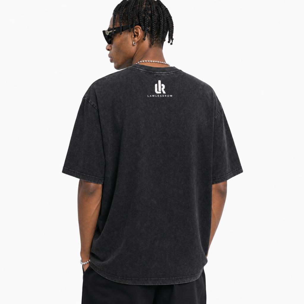 LAWLESSROW No Kings Graffiti Crown Vintage Protest Tee