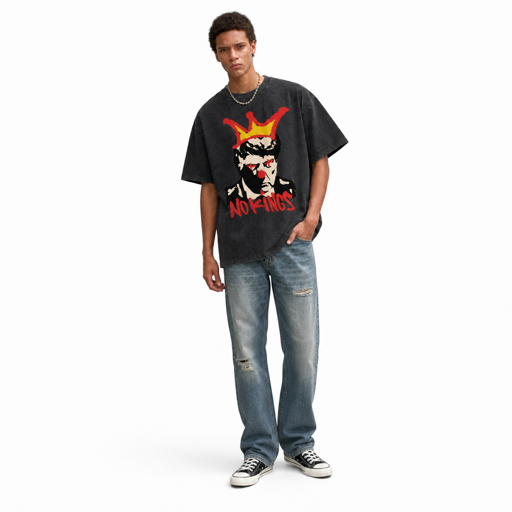 LAWLESSROW No Kings Clown Portrait Vintage Tee
