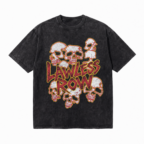 LAWLESSROW Chains & Orbs Vintage Acid Wash Tee