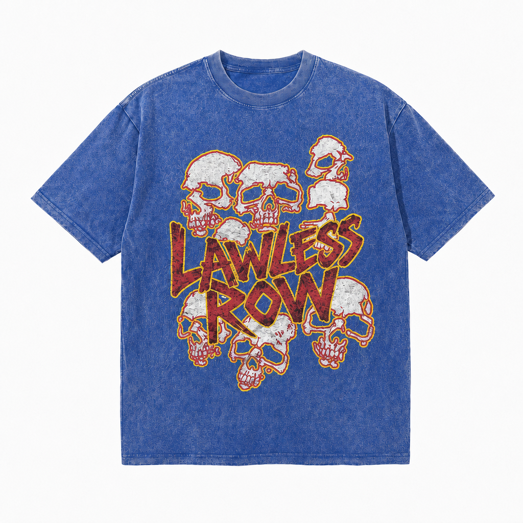 LAWLESSROW Chains & Orbs Vintage Acid Wash Tee