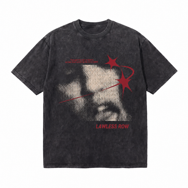 LAWLESSROW Halftone Portrait Star Graphic Vintage Tee