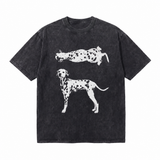 LAWLESS ROW Dual Dalmatian Graphic Vintage Washed Tee