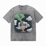 LAWLESSROW Anti-Consumerism Cartoon Washed Street T-Shirt