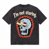 LAWLESSROW I'm Not Staring Skull Vintage Acid Wash Tee