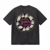 LAWLESSROW Stay Spooky Ghost Circle Vintage Acid Wash Tee