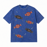 LAWLESSROW Halloween Trick Or Treat Candy Scatter Vintage Acid Wash Tee