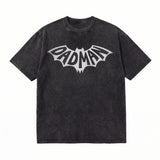 LAWLESSROW DADMAN Bat Logo Vintage Acid Wash Tee