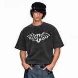LAWLESSROW DADMAN Bat Logo Vintage Acid Wash Tee