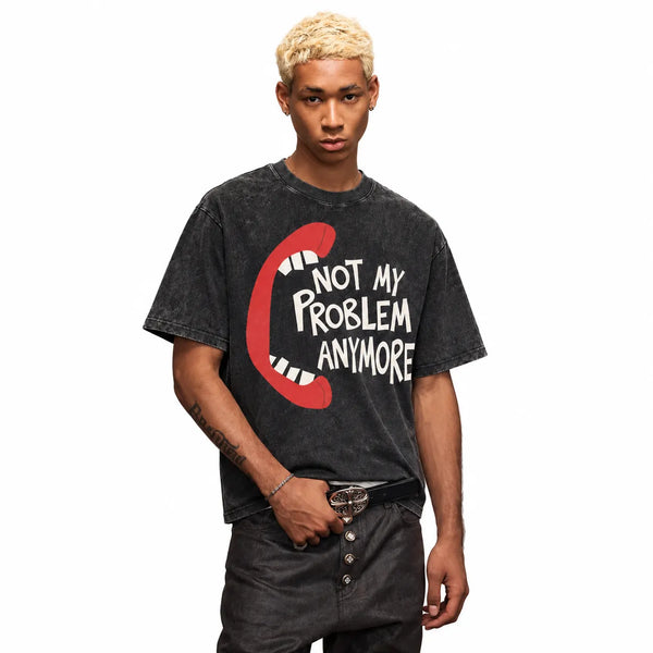 LAWLESSROW Not My Problem Anymore Vintage Acid Wash Tee - hover