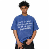LAWLESSROW "You're So Ugly" Slogan Vintage Acid Wash Tee