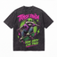 Vintage Acid Wash Trash Panda Skate Raccoon Graphic Tee | Neon Retro Street Skate Unisex Oversized High-Quality Cotton Blend Streetwear T-Shirt