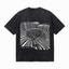 Vintage Acid Wash Skate Into The Void Optical Illusion Striped Skate Graphic Tee | Cyber Off Grid Monochrome Skateboarding Unisex Oversized Heavy Cotton Streetwear T-Shirt