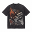 Vintage Acid Wash Hellfire Dice DnD Skate Cassette Tape Grunge Graphic Tee | Dark Fantasy Punk Skate Unisex Oversized Heavy Cotton Streetwear T-Shirt