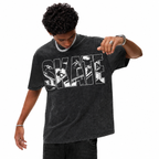 Vintage Acid Wash Skate Inline Photo Graphic Tee | Black White Skatepark Action Unisex Oversized Heavy Cotton Streetwear T-Shirt
