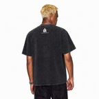 Victor Wembanyama The Alien Collage Washed Black Oversized T-Shirt | Retro Spurs Basketball Bootleg Tee