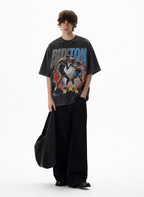 Vintage Acid Wash Wembanyama vs Shai Gilgeous-Alexander BuxTon Graphic Tee | Retro Basketball Unisex Oversized High-Quality Cotton Blend Streetwear T-Shirt