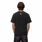 Vintage Acid Wash Helicopter Masked Figure Protest Quote Grunge Street Graphic Tee | Retro Unisex Oversized High-Quality Cotton Blend Streetwear T-Shirt