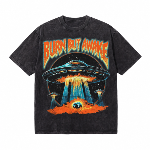 LAWLESSROW Burn But Awake UFO Vintage Tee