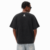 Acid Wash Agitate Educate Organize Three Fingers Protest Graphic Tee Oversized Streetwear T-Shirt