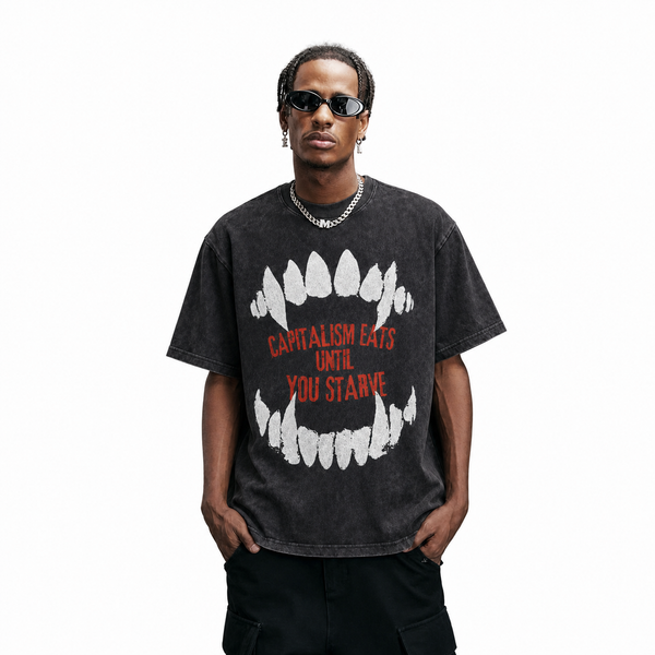 LAWLESSROW Capitalism Eats Fangs Vintage Tee - hover