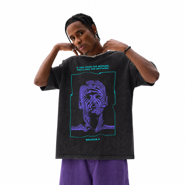 LAWLESSROW Malcolm X Stand For Nothing Vintage Tee - hover