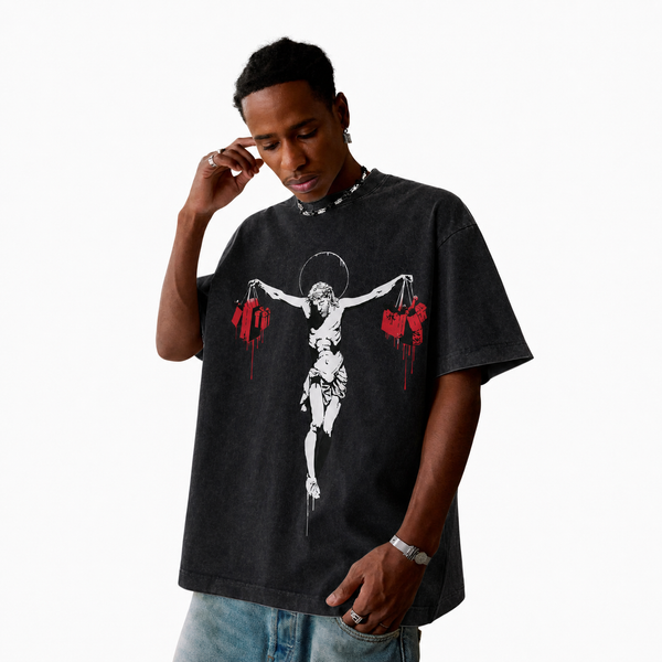 LAWLESSROW Jesus Carry Shopping Bags Anti-Consumerism Tee - hover