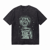 LAWLESSROW Green Grunge Alien Eye Slogan Collage Vintage Tee