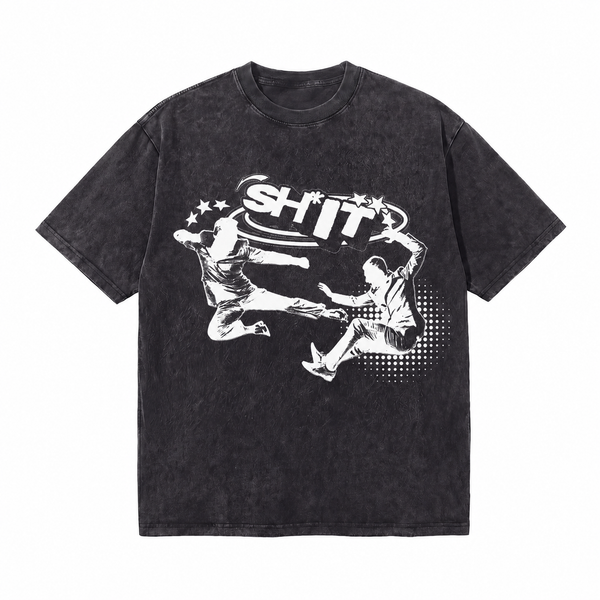 LAWLESSROW Retro Fight Scene Slogan Star Vintage Tee