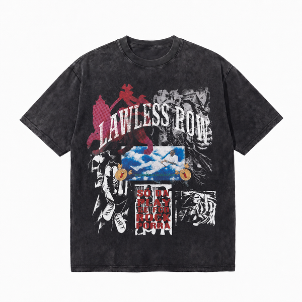 LAWLESSROW War Photo Punk Collage Vintage Tee