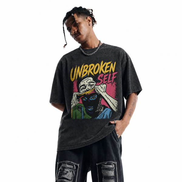 LAWLESSROW Unbroken Self Mask Peel Vintage Tee - hover