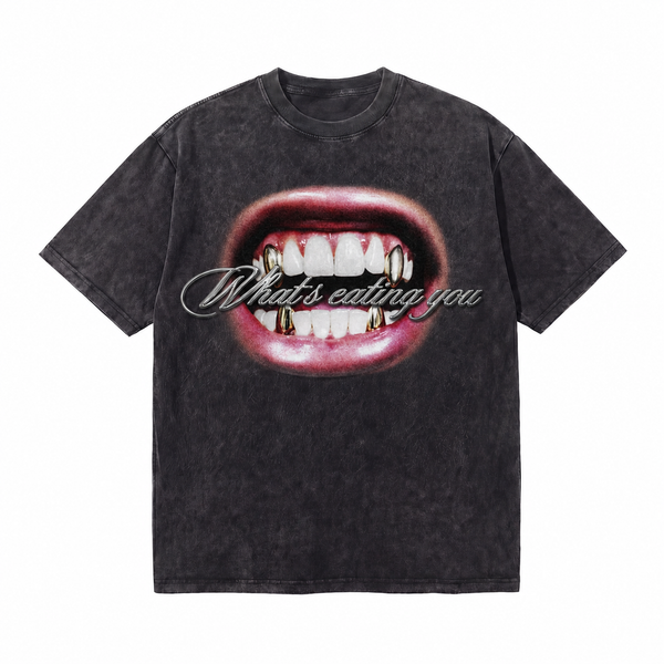 LAWLESSROW What's Eating You Mouth Graphic Vintage Tee