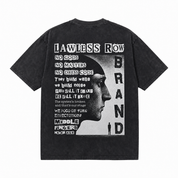 LAWLESSROW No Dress Code Rebellious Quote Graphic Vintage Tee