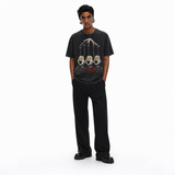 Vintage Acid Wash Puppeteer Hand Dollar Eyes Kids Anti-Capitalism Graphic Oversized Street T-Shirt